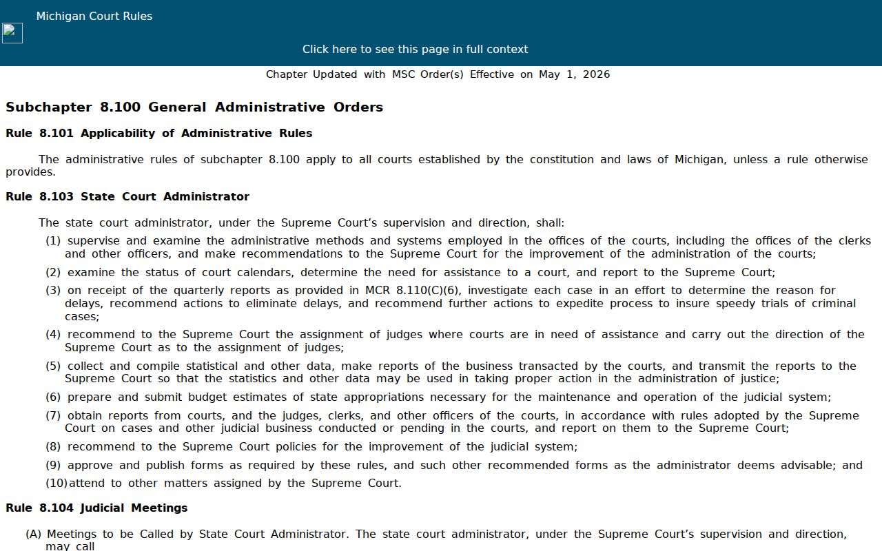 Gladwin County civil docket access under Michigan court rules