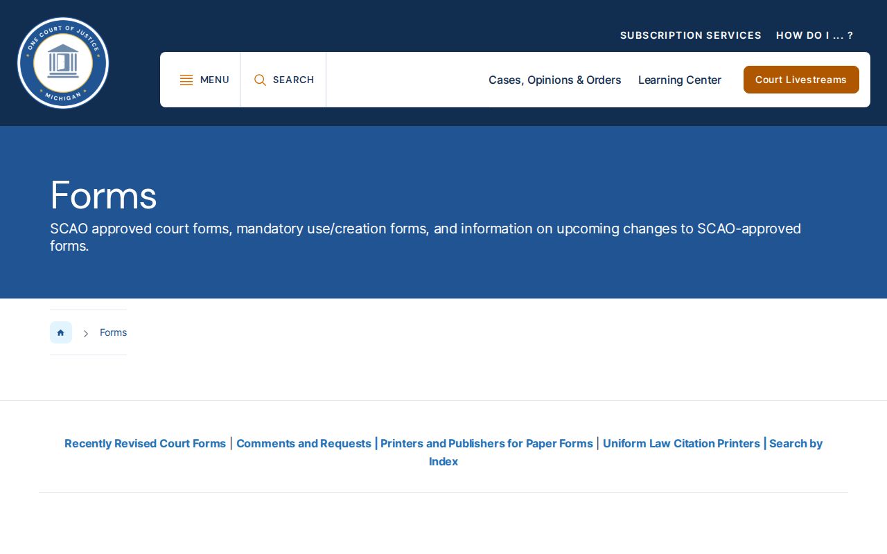 Gladwin County civil docket research using Michigan court forms